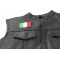 Italian Flag Patch Italian Flag Patch - 3x2 inch. Embroidered Iron on Patch shown on leather vest