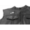 Lol Patch | Embroidered Patches Lol Patch - 2.5x1.5 in. Embroidered Iron on Patch shown on leather vest