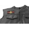 Masonic Thin Red Line For Firefighters Patch | Embroidered Patches Masonic Thin Red Line Patch - 3.5x2.1 inch. Embroidered Iron on Patch shown on leather vest