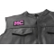 Pink MC Patch, Biker Saying Patches shown on leather vest