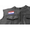 Paraguay Flag Patch - Iron on Patch - 3x2 inch shown on leather vest