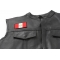Peru Flag Patch - Iron on Patch - 3x2 inch shown on leather vest