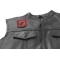 POW MIA Patch Black Red | US Military Veteran Patches POW MIA Patch Black Red - 2.5x3 inch. Embroidered Iron on Patch shown on leather vest