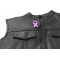 Purple Ribbon Patch For Breast Cancer Survivors | Embroidered Patches Purple Ribbon Patch For Breast Cancer Survivors - 3x1.25 inch. Embroidered Iron on Patch shown on leather vest