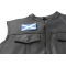 Scotland Flag Patch Scotland Flag Patch - 3.5x2.1 inch. Embroidered Iron on Patch shown on leather vest