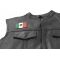Subdued Mexico Flag Patch Subdued Mexico Flag Patch - 3x2 inch. Embroidered Iron on Patch shown on leather vest