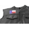 Texas Flag White Border Patch | Embroidered Patches Texas Flag White Border Patch - 3x2 inch. Embroidered Iron on Patch shown on leather vest