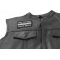 No Guns Just Guts Thin Silver Line Patch For Correctional Officers - 3.5x2.4 inch. Embroidered Iron on Patch shown on leather vest