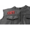 Vet Patch | US Military Veteran Patches Vet Patch - 3.75x2 inch. Embroidered Iron on Patch shown on leather vest