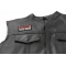 Warning I Have Issues Patch - 3x1.5 inch. Embroidered Iron on Patch shown on leather vest