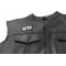 WTF Patch - 2.5x1.5 in. Embroidered Iron on Patch shown on leather vest