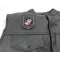 American Flag POW MIA Patch | US POW MIA Military Veteran Patches American Flag POW MIA Patch - 2.5x3.25 inch. Embroidered Iron on Patch shown on leather vest