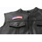 American Flag Rocker Patch - By Ivamis Trading - 3.75x1.75 inch shown on leather vest