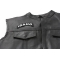 Idaho Patch - 4x1.75 inch. Embroidered Iron on Patch shown on leather vest