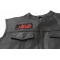 Patch Red With Arabic - 4x1.75 inch shown on leather vest