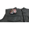 Crusader Knight Patch Small - 3.3x4.5 inch. Embroidered Iron on Patch shown on leather vest