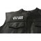 Life Is Good With Jesus Patch - 4x1.5 inch. Embroidered Iron on Patch shown on leather vest