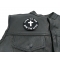 Live To Die To Live Round Christian Patch | Embroidered Patches Live To Die To Live Round Christian Patch - 3x3 inch. Embroidered Iron on Patch shown on leather vest