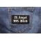 1 Percent Angel 99 Percent Bitch Patch shown on jeans