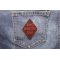 100 Percent Douche Bag Funny Iron on Patch shown on jeans