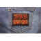 333 Half Evil Patch | Embroidered Patches 333 Half Evil Funny Iron on Patch shown on jeans