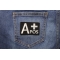 A POSITIVE Blood ID Patch A POSITIVE Blood Type Patch shown on jeans