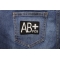 AB POSITIVE Blood ID Patch AB POSITIVE Blood Type Patch shown on jeans