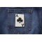 Ace Of Clubs Patch Ace Of Clubs Novelty Iron on Patch shown on jeans