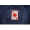 Ace Of Diamonds Patch Ace Of Diamonds Novelty Iron on Patch shown on jeans