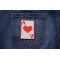 Ace Of Hearts Patch | Embroidered Patches Ace Of Hearts Novelty Iron on Patch shown on jeans