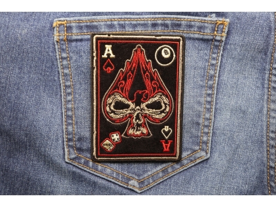 Ace Of Spades Skull Small Biker Patch | Embroidered Patches