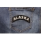 Alaska Patch Alaska Patch Iron on State Rocker shown on jeans