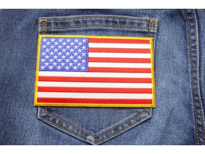 American Flag Patch with Yellow Borders