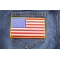 American Flag Patch with Yellow Borders American Flag Patch with Yellow Borders shown on jeans