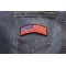 American Flag Rocker Patch shown on jeans