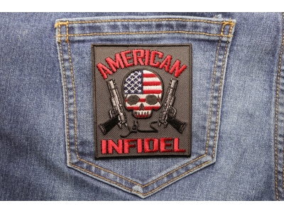 American Infidel Patch With Skull | US Military Veteran Patches
