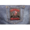 American Infidel Patch With Skull | US Military Veteran Patches American Infidel Skulls and Guns  Patch shown on jeans