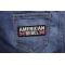 American Rebel Patch With Flags | Embroidered Patches American Rebel Patch With Flags shown on jeans