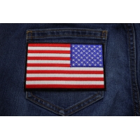 American REVERSED Flag Patch with Black Borders