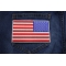 American REVERSED Flag Patch with White Borders American REVERSED Flag Patch with White Borders shown on jeans