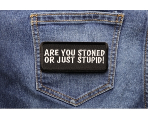 Are You Stoned Or Just Stupid Funny Patch | Embroidered Pot Patches