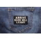 Arrive Raise Hell Leave Patch shown on jeans