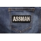 Assman Funny Patch | Embroidered Patches Assman Patch shown on jeans