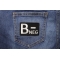 B Negative Blood Type Patch shown on jeans