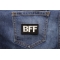 Bff Patch shown on jeans
