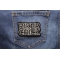 Biker Chick Black White Patch | Embroidered Patches Biker Chick Patch shown on jeans