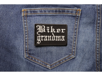 Biker Grandma Patch In Old English