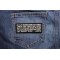 Biker Prayer Patch shown on jeans