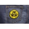 Bio Hazard Patch | Embroidered Patches Bio Hazard Novelty Patch shown on jeans