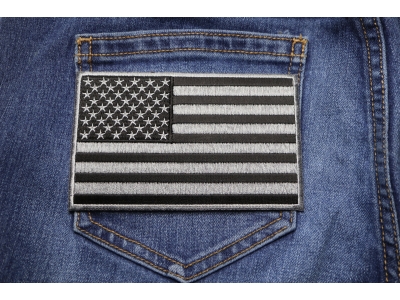 Black and Gray American Flag Patch